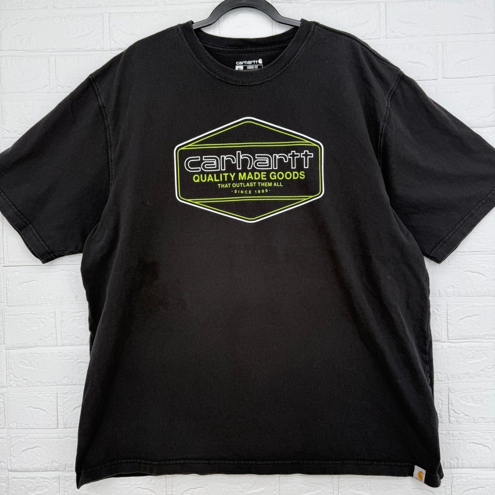 Carhartt Graphic T-Shirt Mens XL Black Loose Fit Quality Made Goods Tee